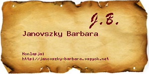 Janovszky Barbara névjegykártya